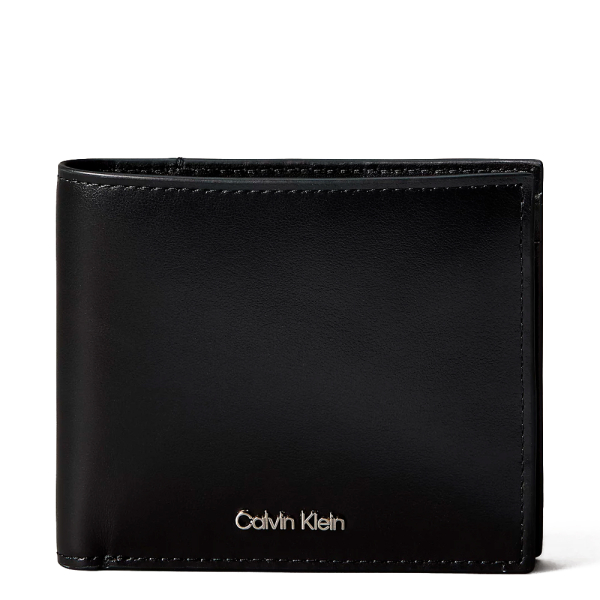 Calvin Klein Portefeuille en cuir pleine fleur avec protection RFID - U Noir- Ref 56 €